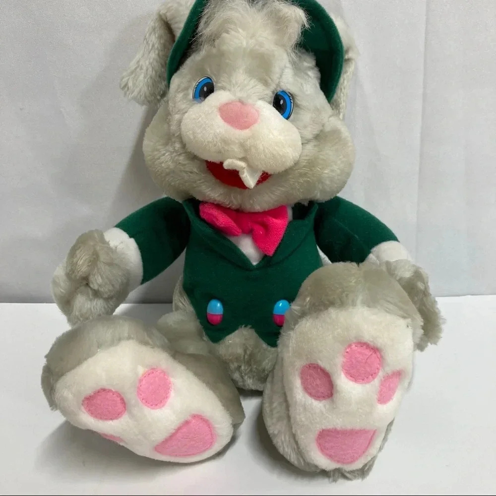 Vintage 1986 KMART Easter Bunny Rabbit SPEEDY Gray Stuffed Animal Plush Toy 16"